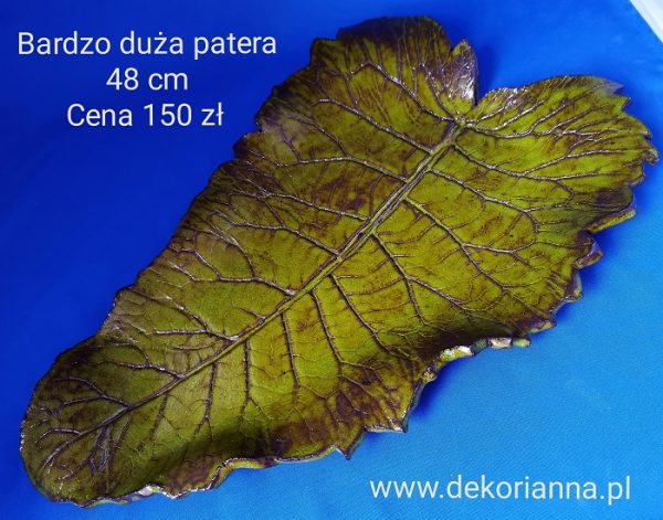 Duży LIŚĆ RABARBARU patera