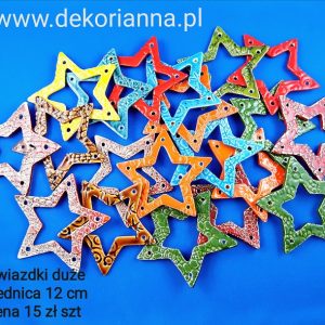 Gwiazdki duże z dziurką 12cm