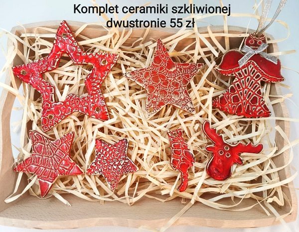 Komplet zawieszek choinkowych czerwony
