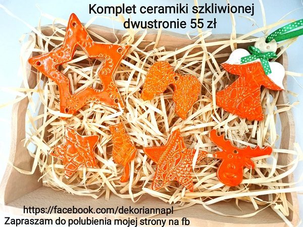 Komplet zawieszek choinkowych pomarańczowy