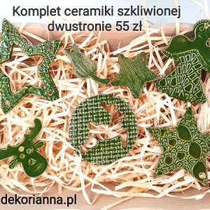 Komplet zawieszek choinkowych zielony