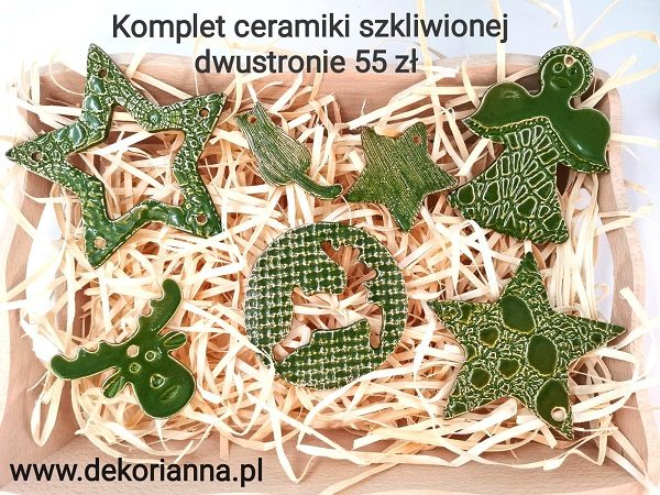 Komplet zawieszek choinkowych zielony