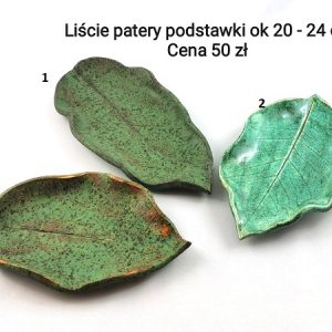 Liście ceramiczne podstawki patery