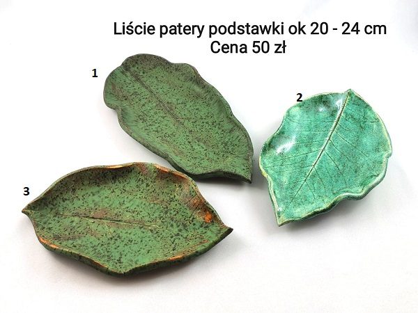 Liście ceramiczne podstawki patery