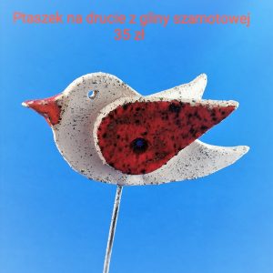Ptaszek na drucie szamot