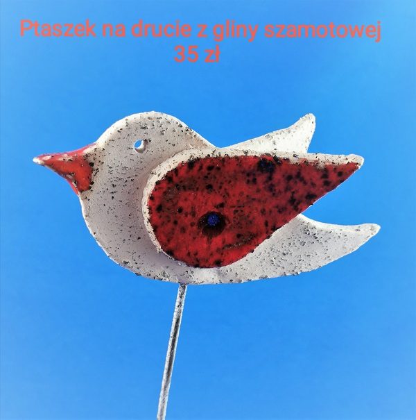 Ptaszek na drucie szamot