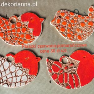 Ptaszek ścienny CZERWONOPOMARAŃCZOWY koronka